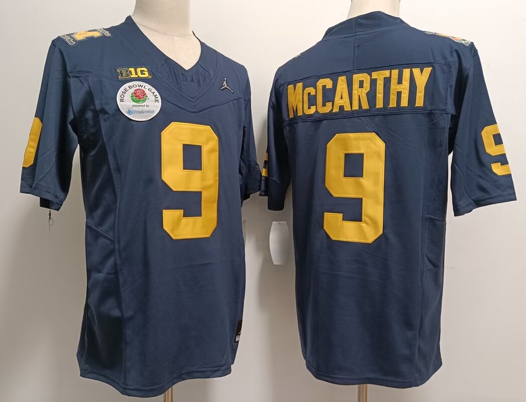 2024 NCAA Men Michigan Wolverines #9 J.J. Mccarthy blue nike jersey->ncaa teams->NCAA Jersey